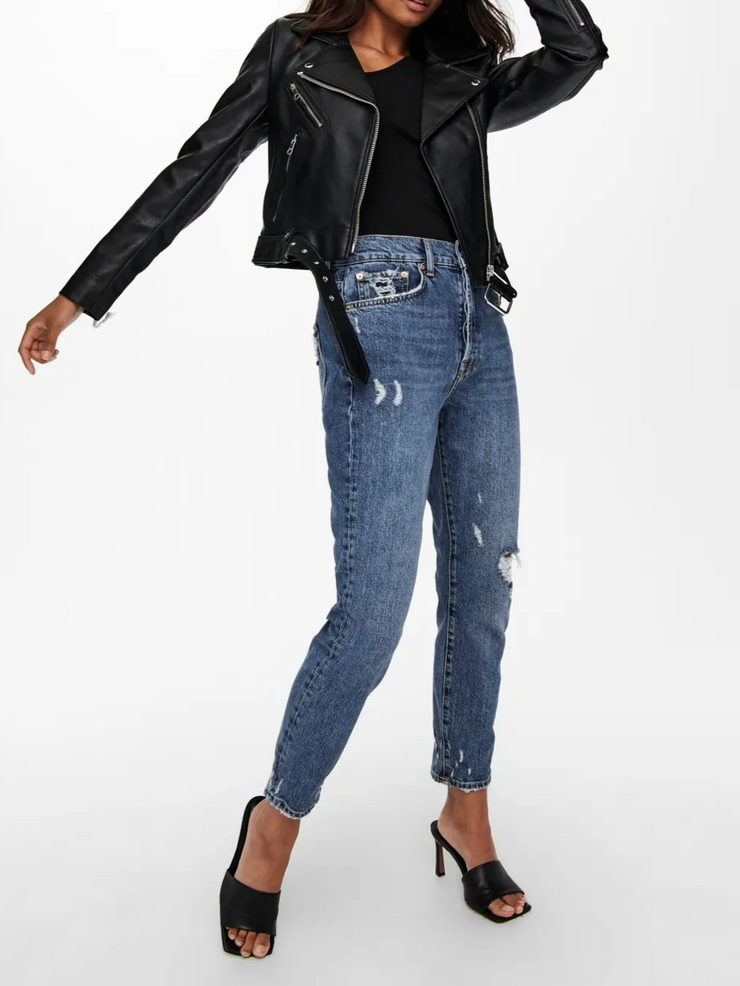 ONLY Vera Faux Leather Biker Jacket