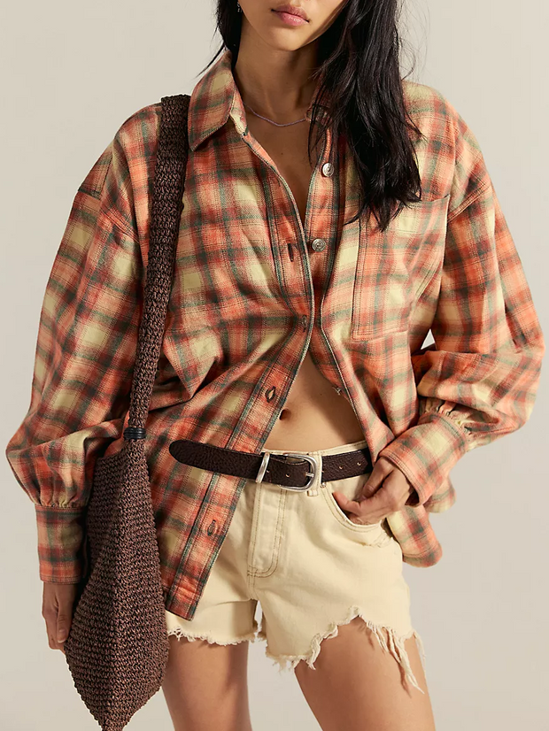 FREE PEOPLE Ashley Plaid Shirt