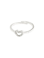PILGRIM Lulu Crystal Heart Stack Ring