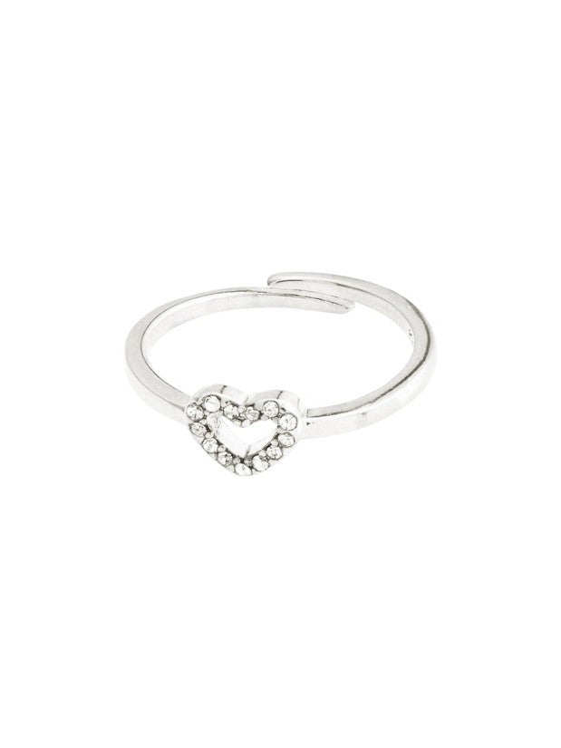 PILGRIM Lulu Crystal Heart Stack Ring
