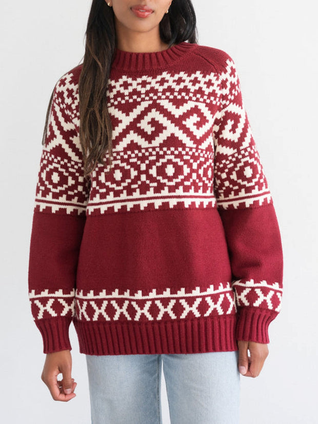 BRUNETTE THE LABEL Fair Isle Knit Sweater