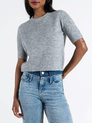 C'EST MOI Short Sleeve Crewneck Sweater