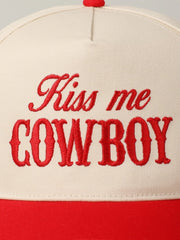 27 Kiss Me Cowboy Embroidered Trucker Hat