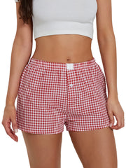 27 Elastic Waistband Gingham Boxer Shorts