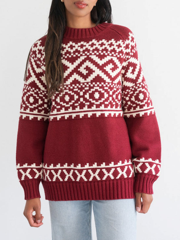BRUNETTE THE LABEL Fair Isle Knit Sweater