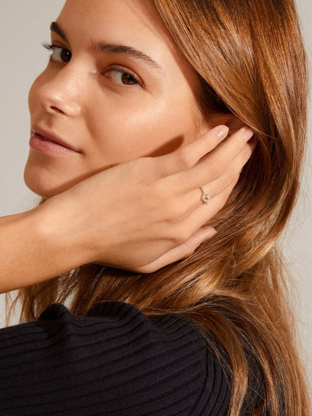 PILGRIM Lulu Crystal Heart Stack Ring