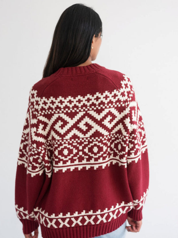 BRUNETTE THE LABEL Fair Isle Knit Sweater