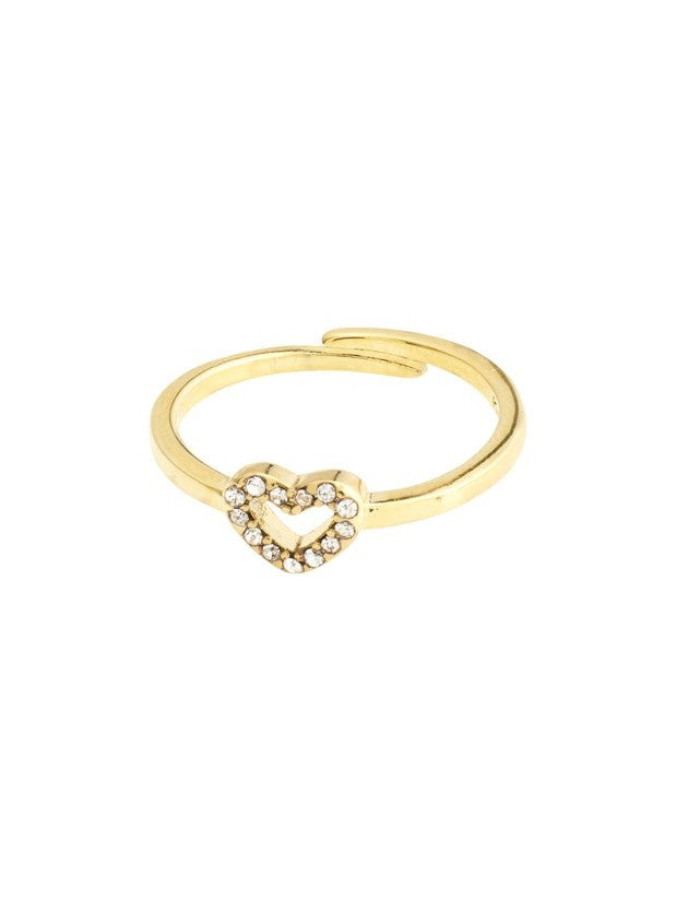 PILGRIM Lulu Crystal Heart Stack Ring