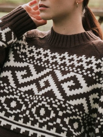BRUNETTE THE LABEL Fair Isle Knit Sweater