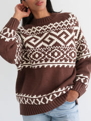 BRUNETTE THE LABEL Fair Isle Knit Sweater