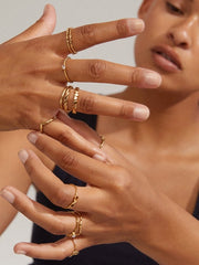PILGRIM Lulu Crystal Heart Stack Ring