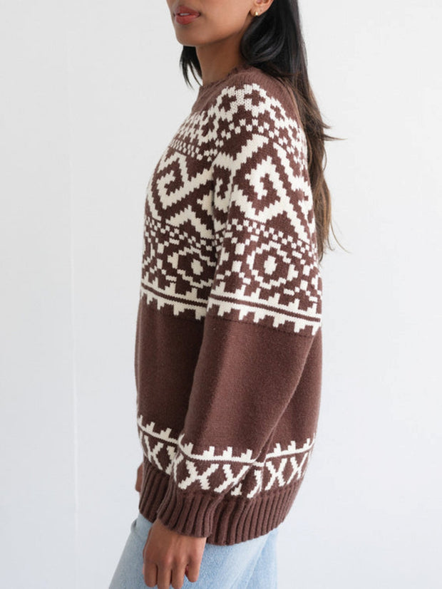 BRUNETTE THE LABEL Fair Isle Knit Sweater