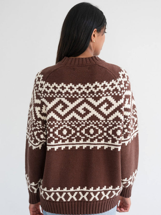 BRUNETTE THE LABEL Fair Isle Knit Sweater