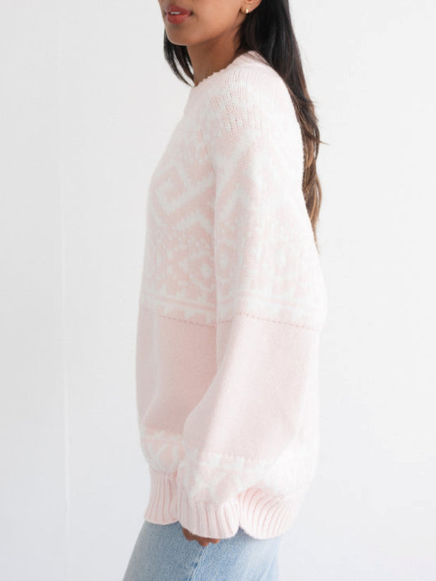 BRUNETTE THE LABEL Fair Isle Knit Sweater