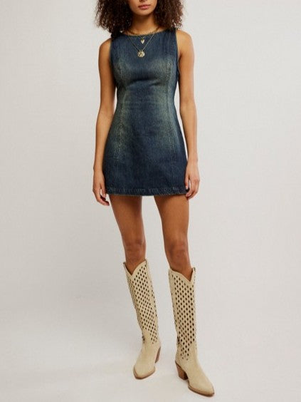 FREE PEOPLE Atlas Denim Mini Dress