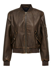 ONLY Halli Faux Leather Bomber Jacket