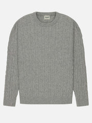 KUWALLA Braided Cable Knit Crewneck Sweater (Unisex)