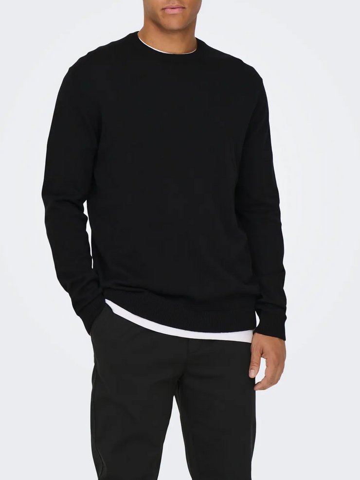 ONLY + SONS Men's Alex Long Sleeve Crew Knit Shirt