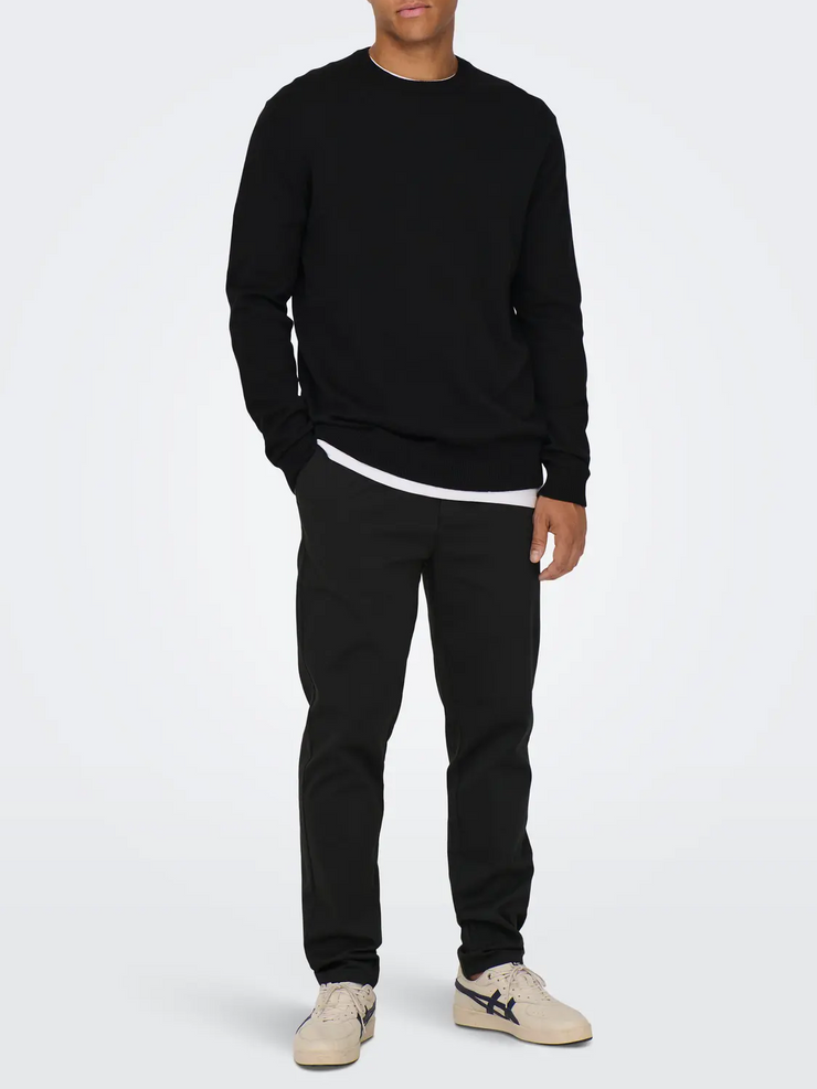 ONLY + SONS Men's Alex Long Sleeve Crew Knit Shirt