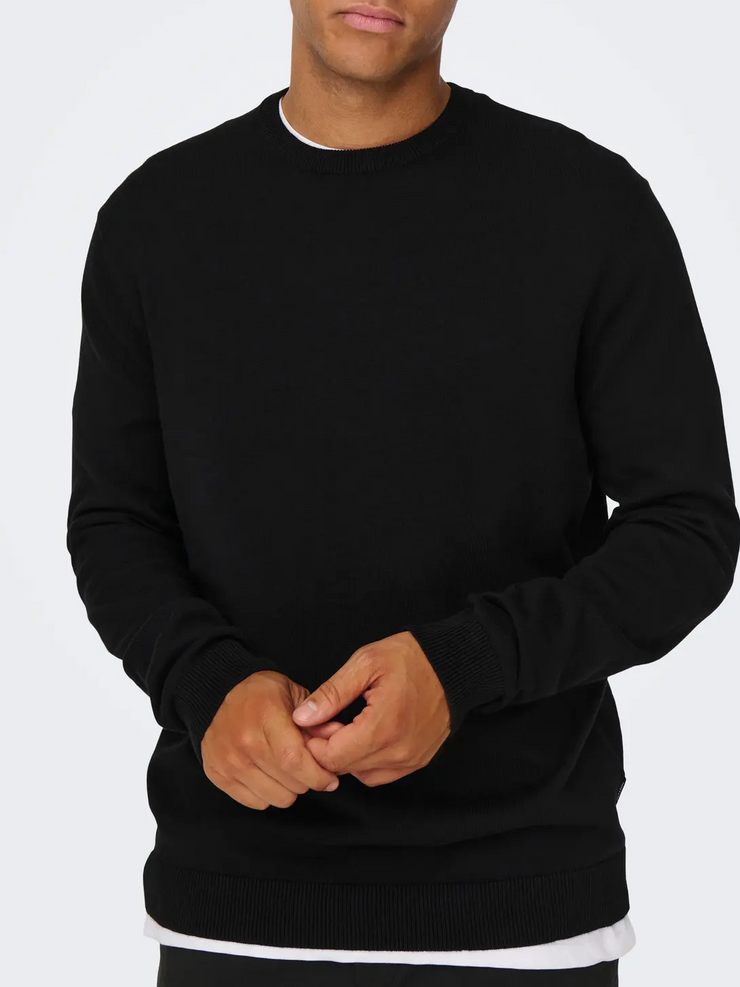 ONLY + SONS Men's Alex Long Sleeve Crew Knit Shirt