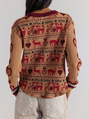 FREE PEOPLE Blissful Waffle Knit Long Sleeve