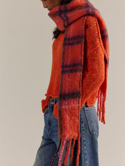 FREE PEOPLE Highland Plaid Skinny Scarf