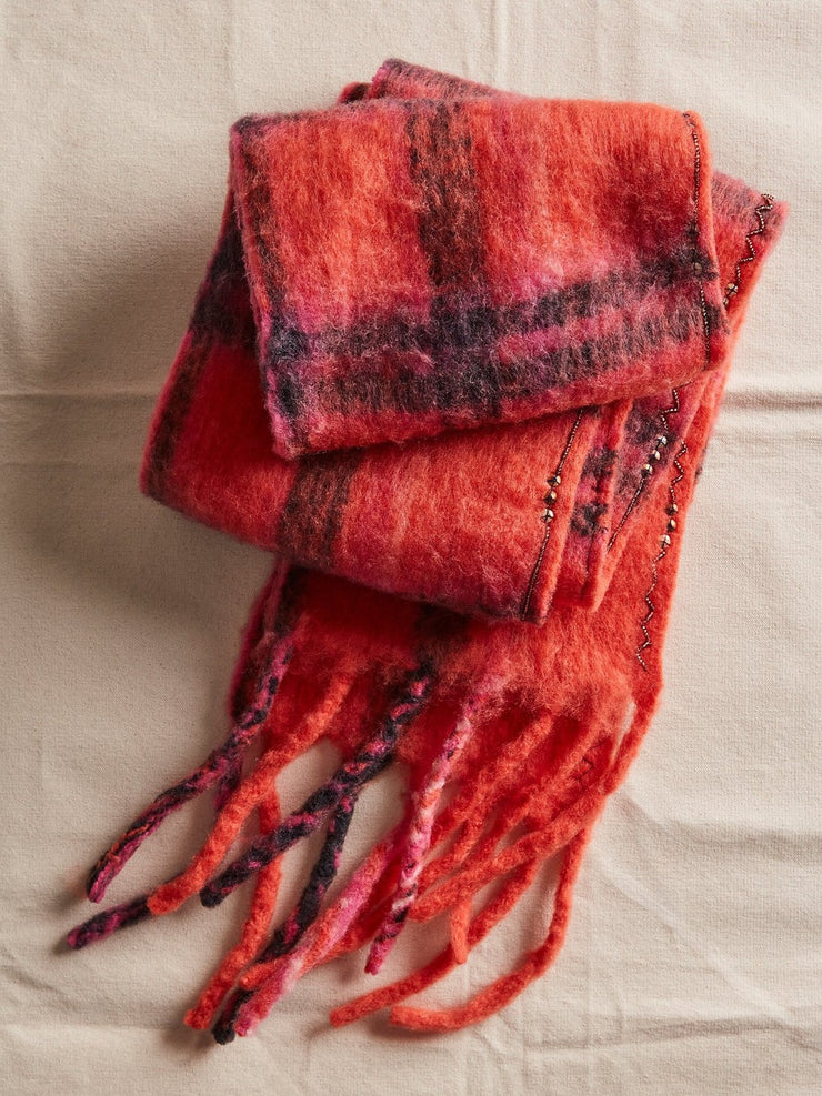 FREE PEOPLE Highland Plaid Skinny Scarf