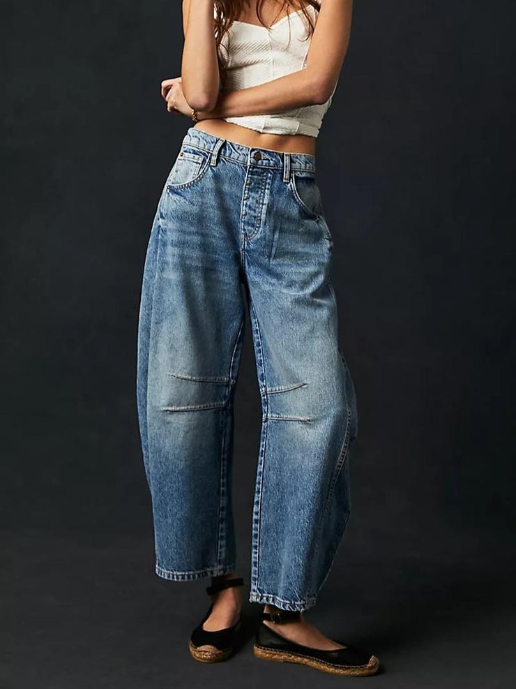 27 Mid Rise Barrel Jeans