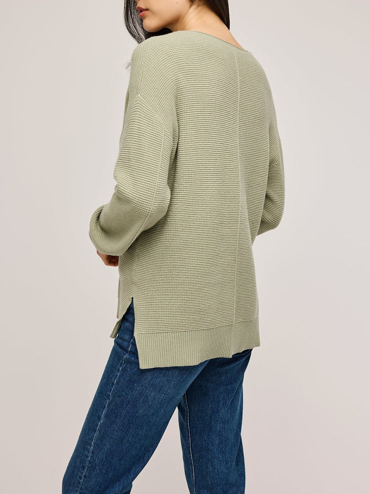 GENTLE FAWN Lisbon V-Neck Waffle Knit Sweater