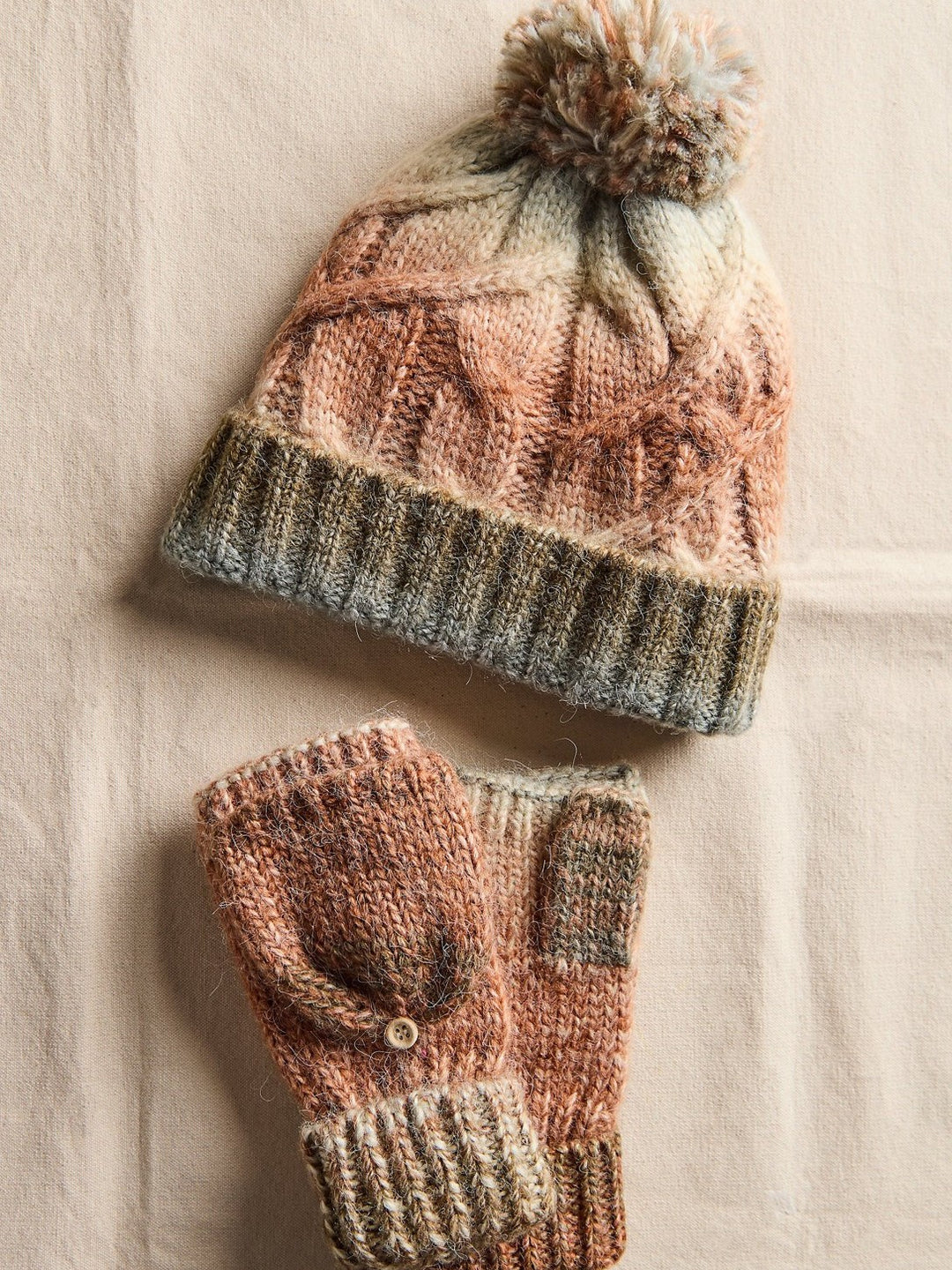 FREE PEOPLE Rainbow Run Hat & Glove Set / Blue Combo Rainbow Run Hat + Glove Set / Blue Combo – 3 Graces main image 3