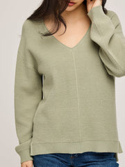 GENTLE FAWN Lisbon V-Neck Waffle Knit Sweater