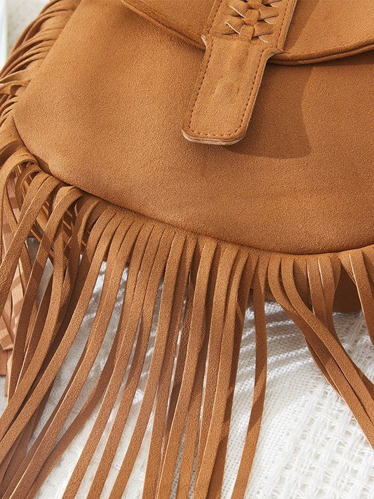 27 Texas Woven Fringe Crossbody Bag