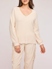 GENTLE FAWN Lisbon V-Neck Waffle Knit Sweater