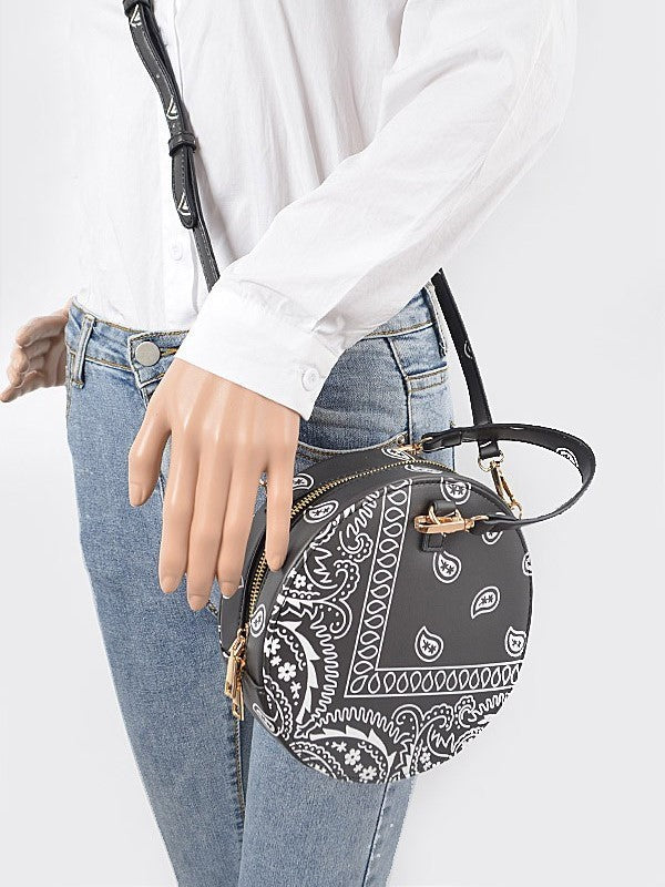 27 Round Paisley Bandana Bag