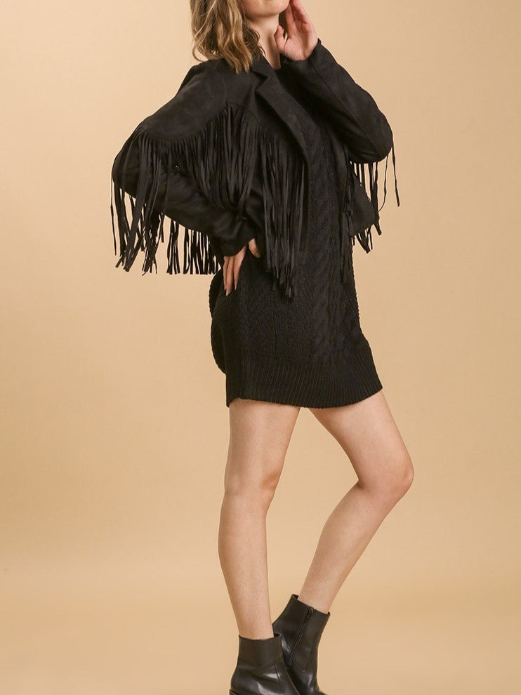 27 Faux Suede Fringe Jacket – 27 Boutique