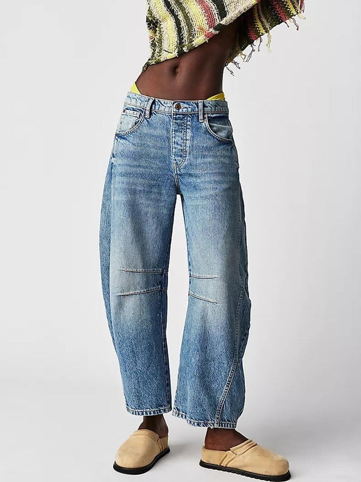 27 Mid Rise Barrel Jeans