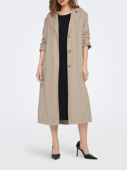 ONLY Long Line Belted Trench Coat