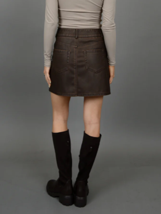 RD STYLE Distressed Faux Leather Mini Skirt