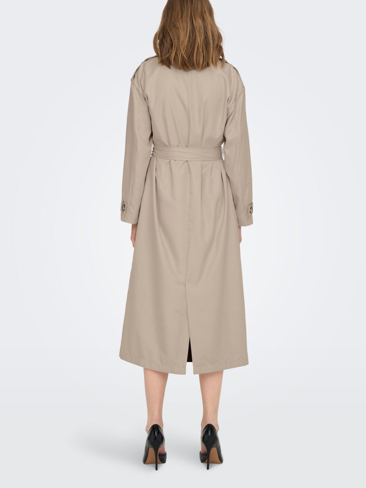 ONLY Long Line Belted Trench Coat