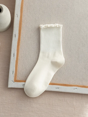27 Ruffle Trim Crew Socks