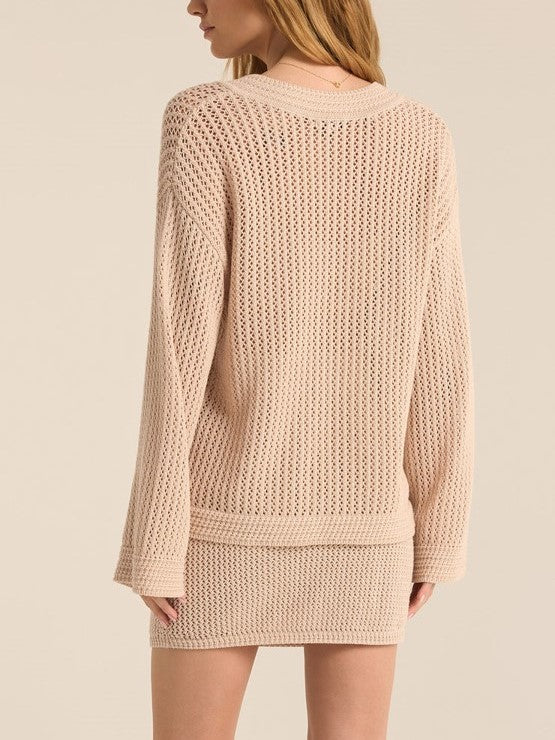 Z SUPPLY Kiami V-Neck Crochet Sweater