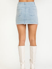 27 Rhinestone Frayed Hem Mini Skirt