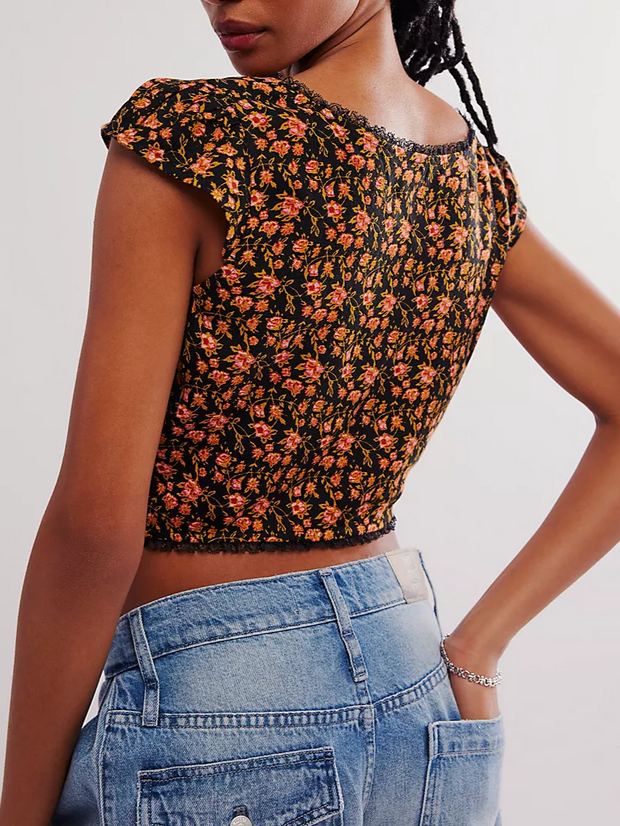 FREE PEOPLE Faye Printed Blouse Top