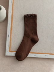 27 Ruffle Trim Crew Socks