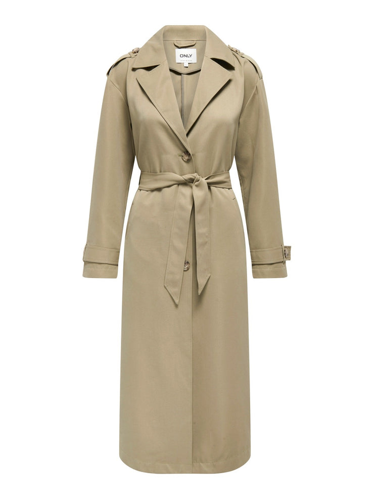 ONLY Long Line Belted Trench Coat