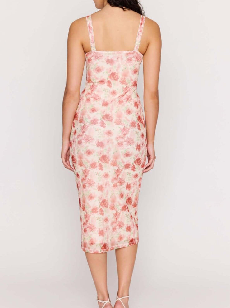 minkpink terracotta dweller midi dress Red Slinky Midi Dress