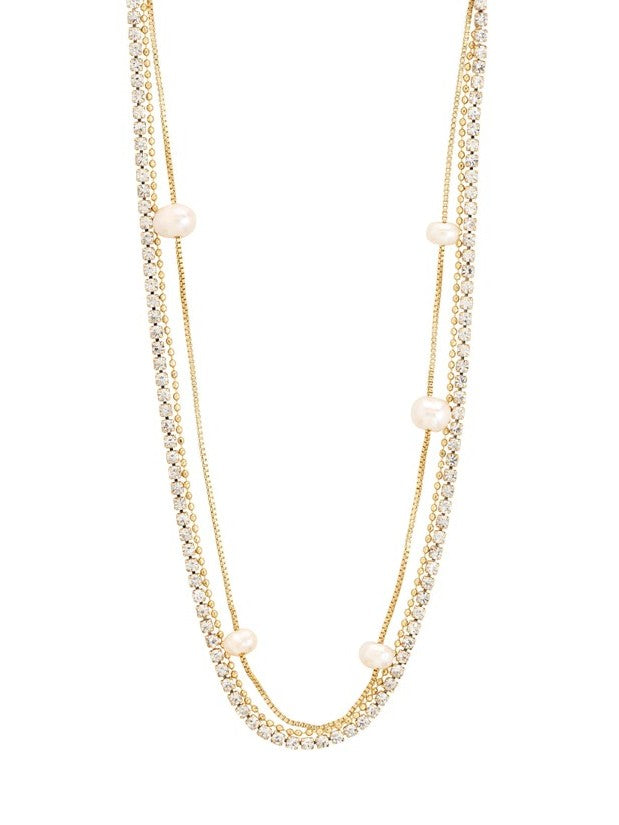 PILGRIM Starlight Crystal + Pearl 3-in-1 Necklace