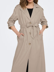 ONLY Long Line Belted Trench Coat