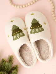 THE DARLING EFFECT Fuzzy Christmas Slippers
