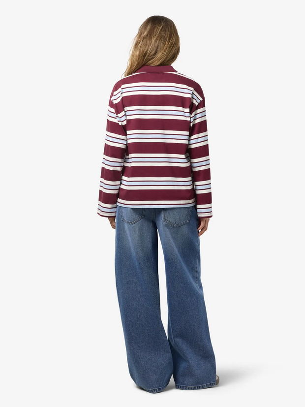 NOISY MAY Aura Striped Polo Shirt